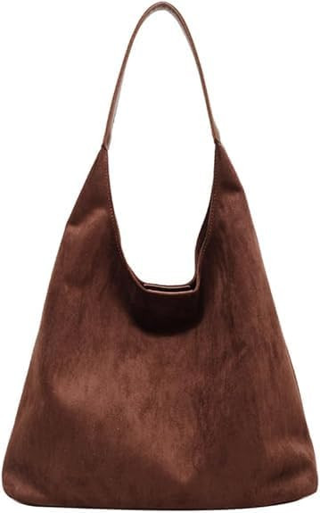 2024 New Suede Hobo Bag for Women Slouchy Purse Fall Office Tote Handbag | Amazon (US)