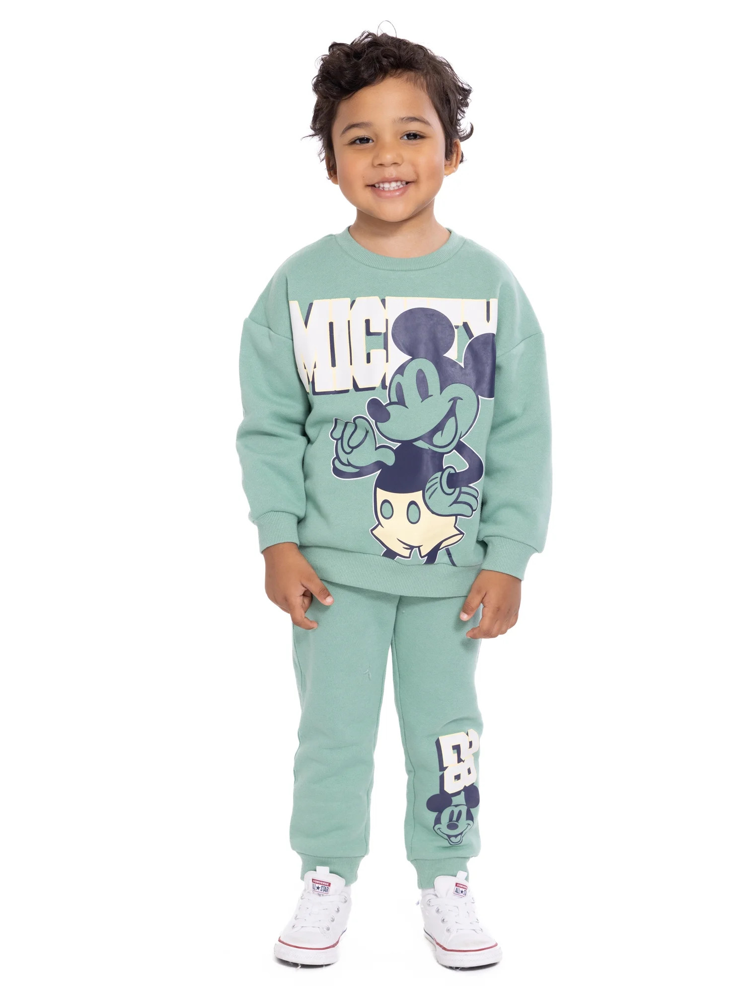 Mickey Mouse Toddler Boys’ Graphic Sweatshirt and Jogger Pants Set, 2-Piece, Sizes 12M-5T | Walmart (US)