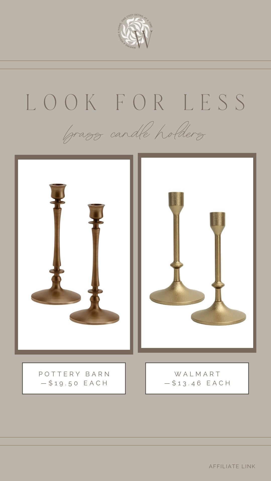 I love a beautiful luxe for less! These gorgeous brass candle holders are nearly identical to these designer pottery barn ones. Perfect for year round styling! 

#LTKHome #LTKSaleAlert