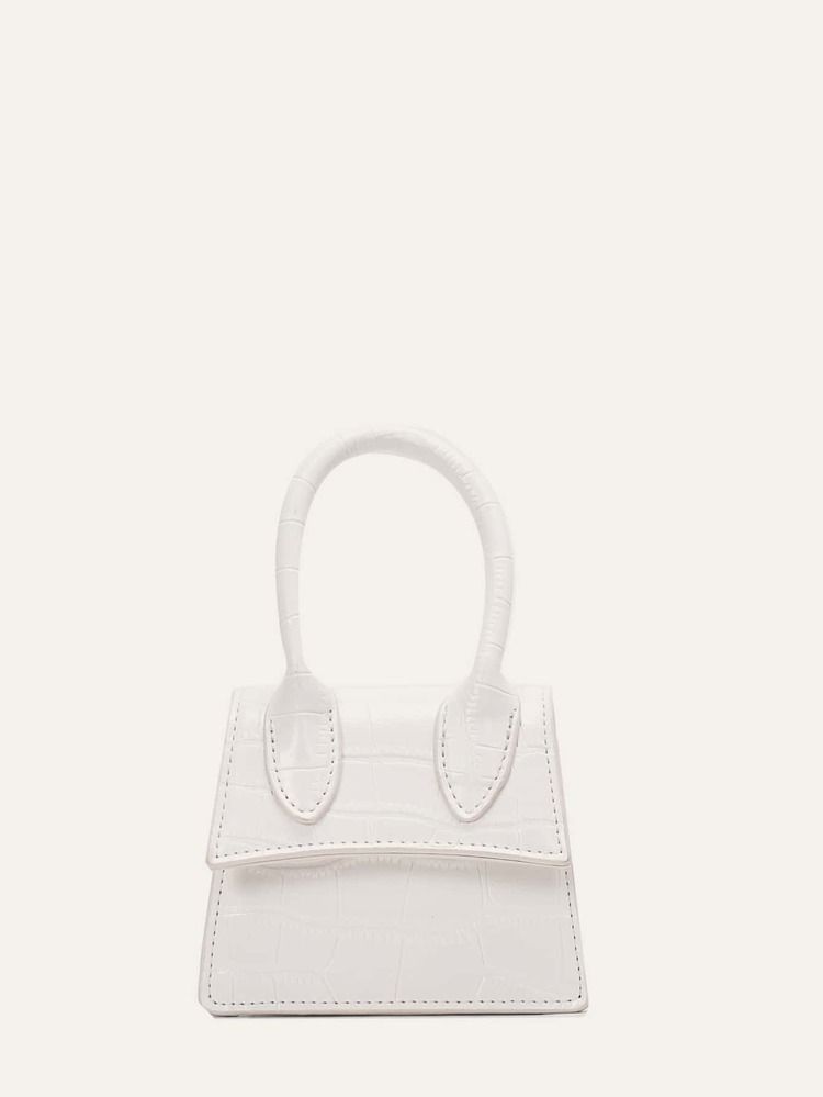 Mini Croc Embossed Satchel Bag | ROMWE