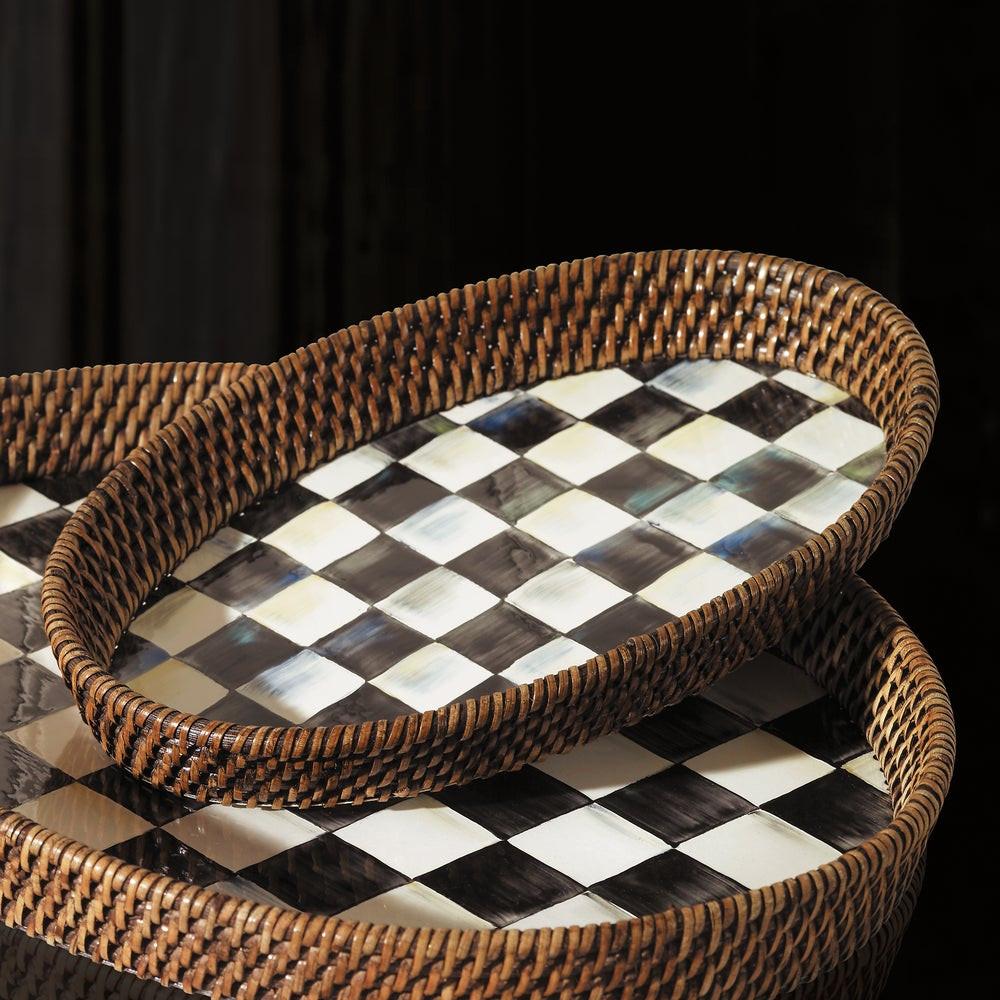 Rattan & Enamel Tray | MacKenzie-Childs