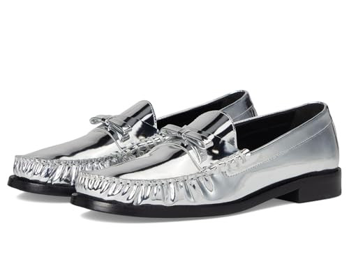 Stuart Weitzman Womens Lottie Bow Loafer Silver 8.5 Medium | Amazon (US)