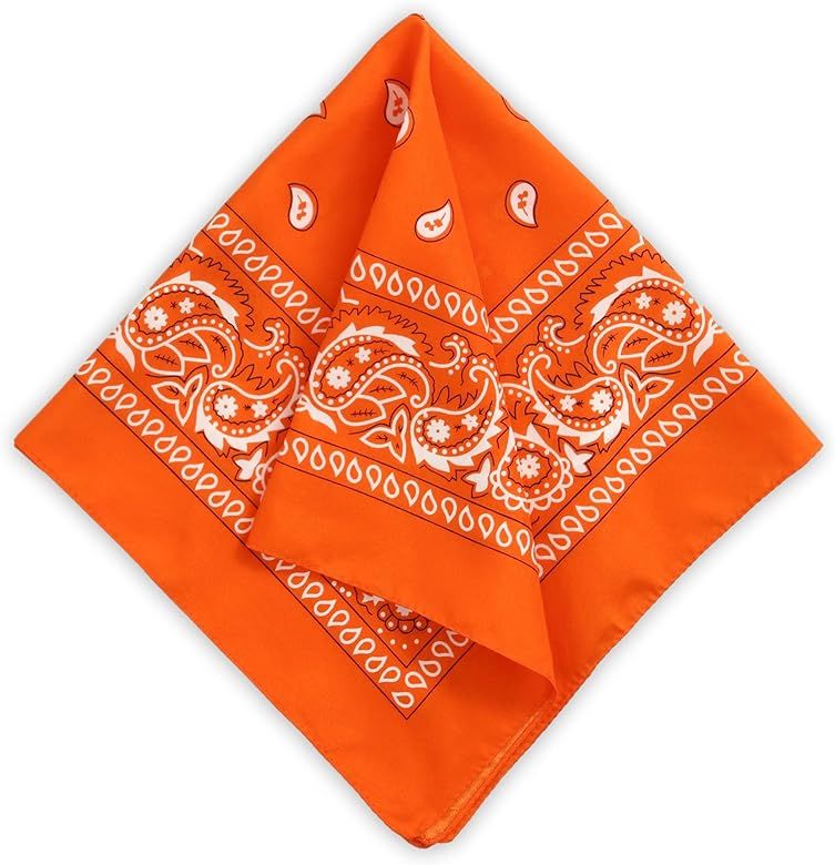 Large Bandana Handkerchiefs - Head Bandannas for Men & Women - Colorful Paisley Cowboy Bandana Pa... | Amazon (US)