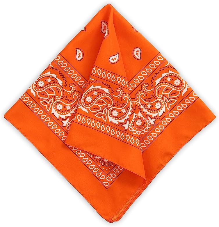 Large Bandana Handkerchiefs - Head Bandannas for Men & Women - Colorful Paisley Cowboy Bandana Pa... | Amazon (US)