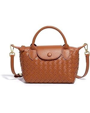 Mini Small Size Braided Luxury Leather Women's top Handle Handbag Fashion Travel Daily Satchel | Amazon (US)