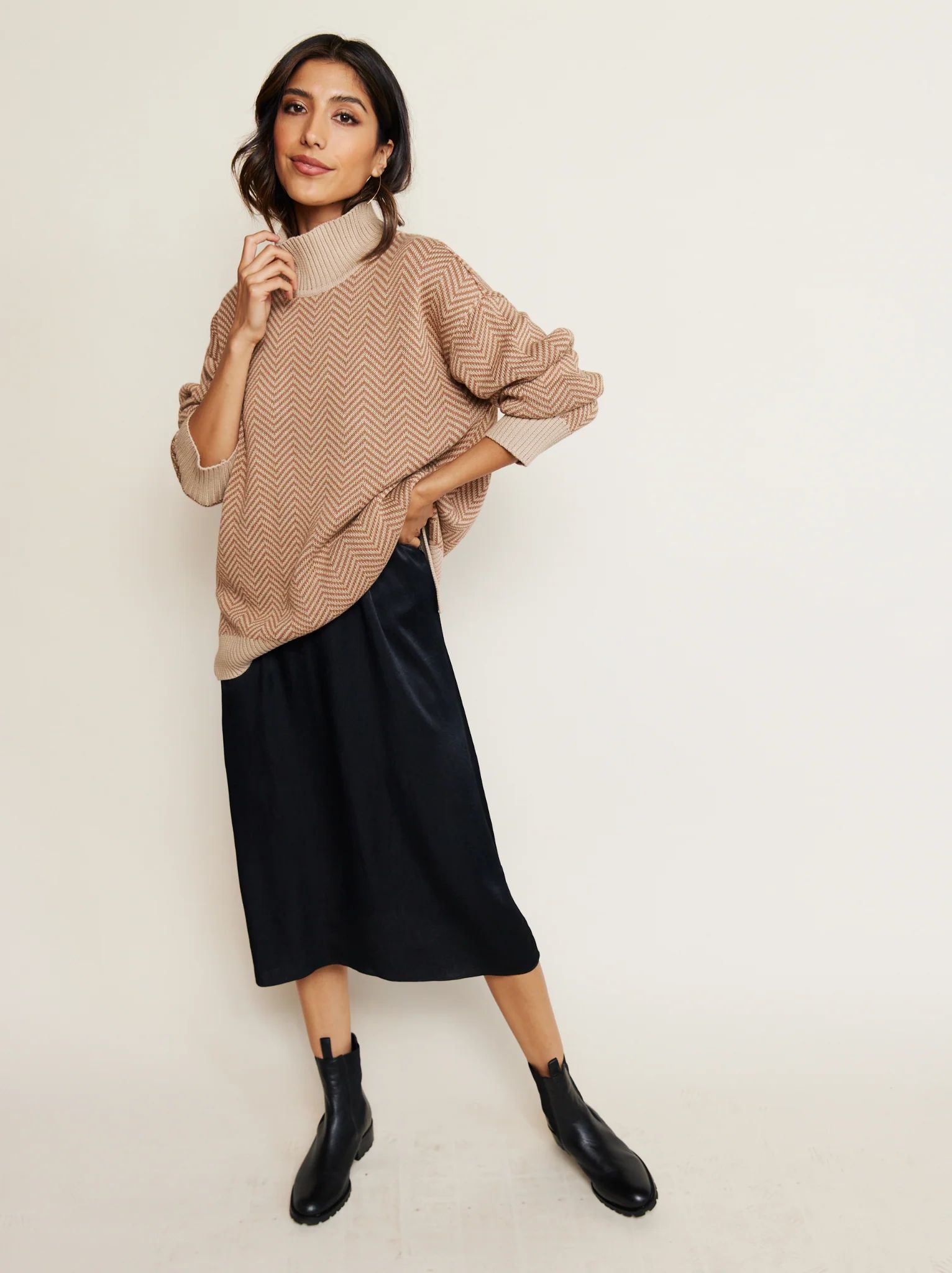 Jana Patterned Turtleneck Sweater | ABLE Clothing