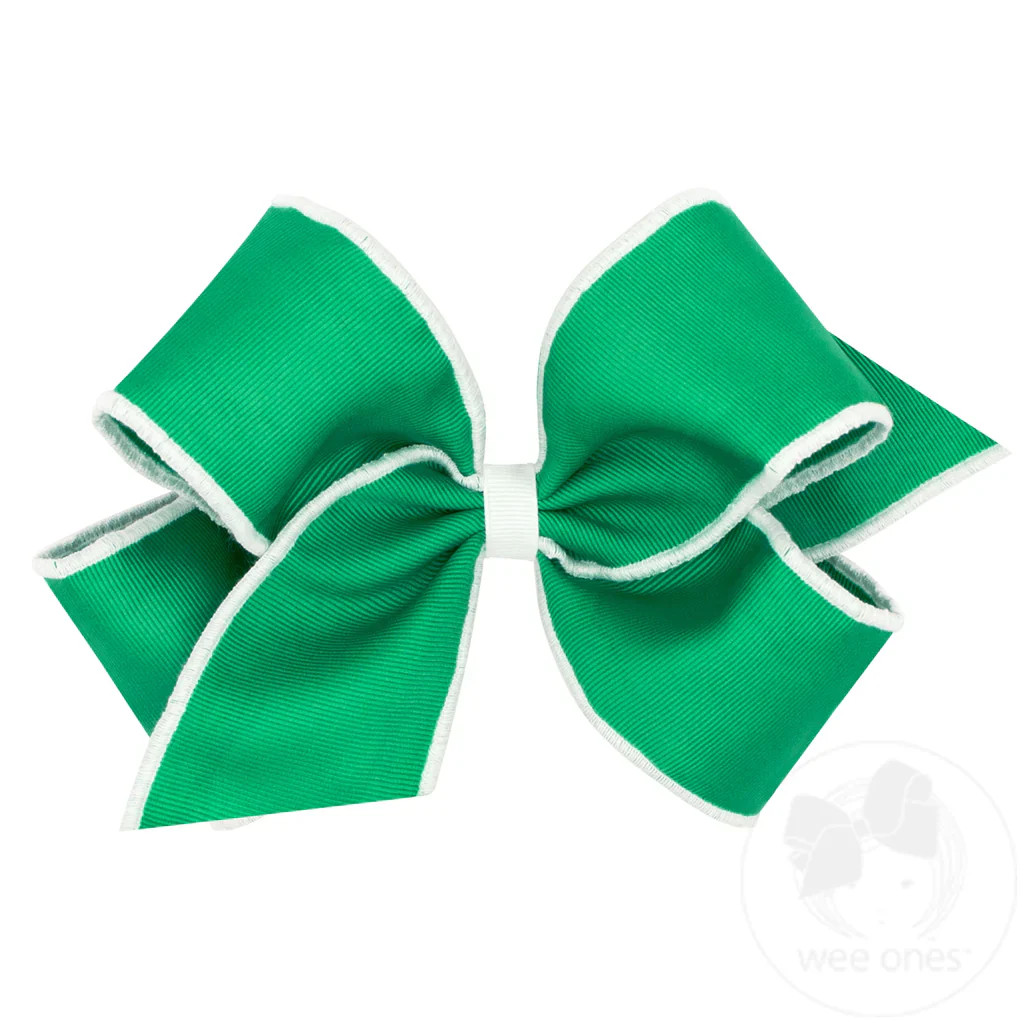 Wee Ones King Sporty Grosgrain Hair Bow with Serged Edge | Persnickety