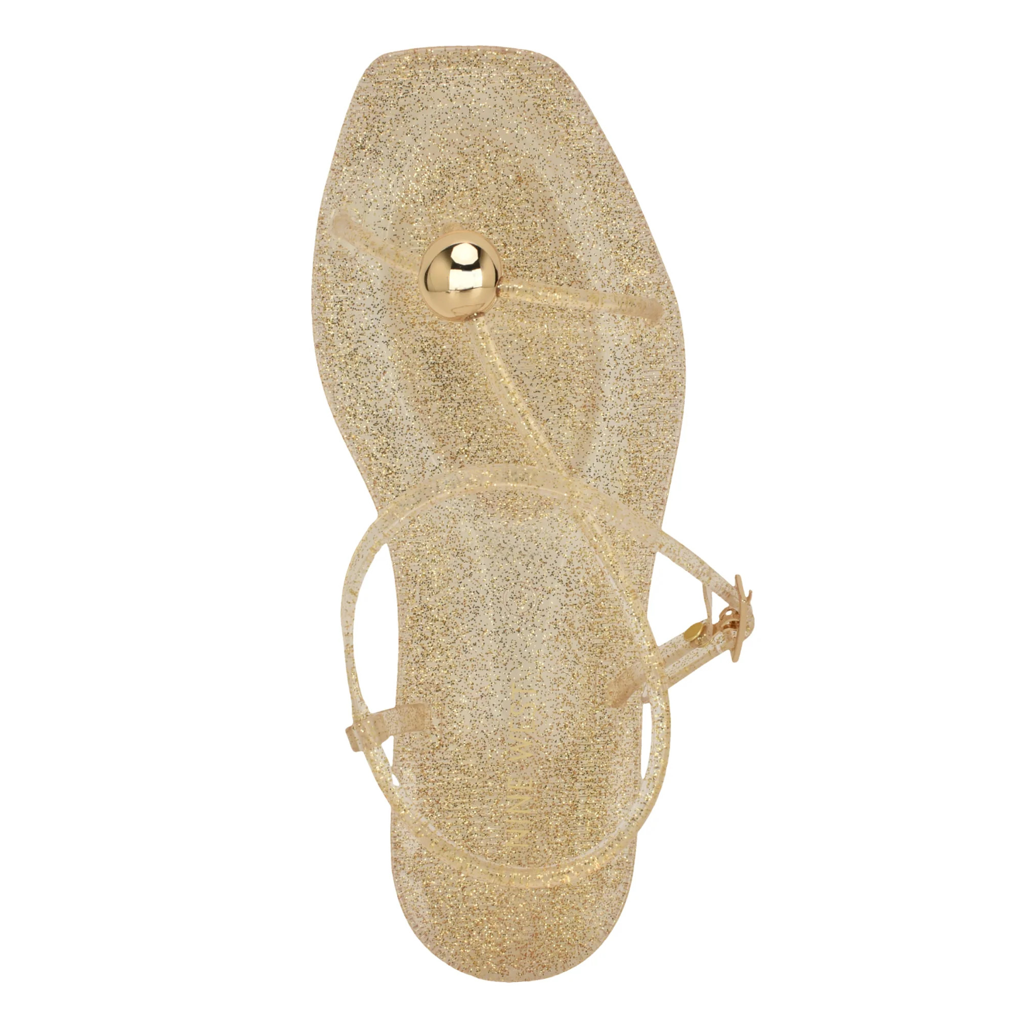 Women's Shells Flat Jelly Sandals - Gold Glitter | Nine West | Nine West (US)