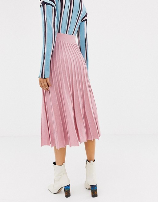 ASOS DESIGN metallic knit midi skirt in eco yarn | ASOS US