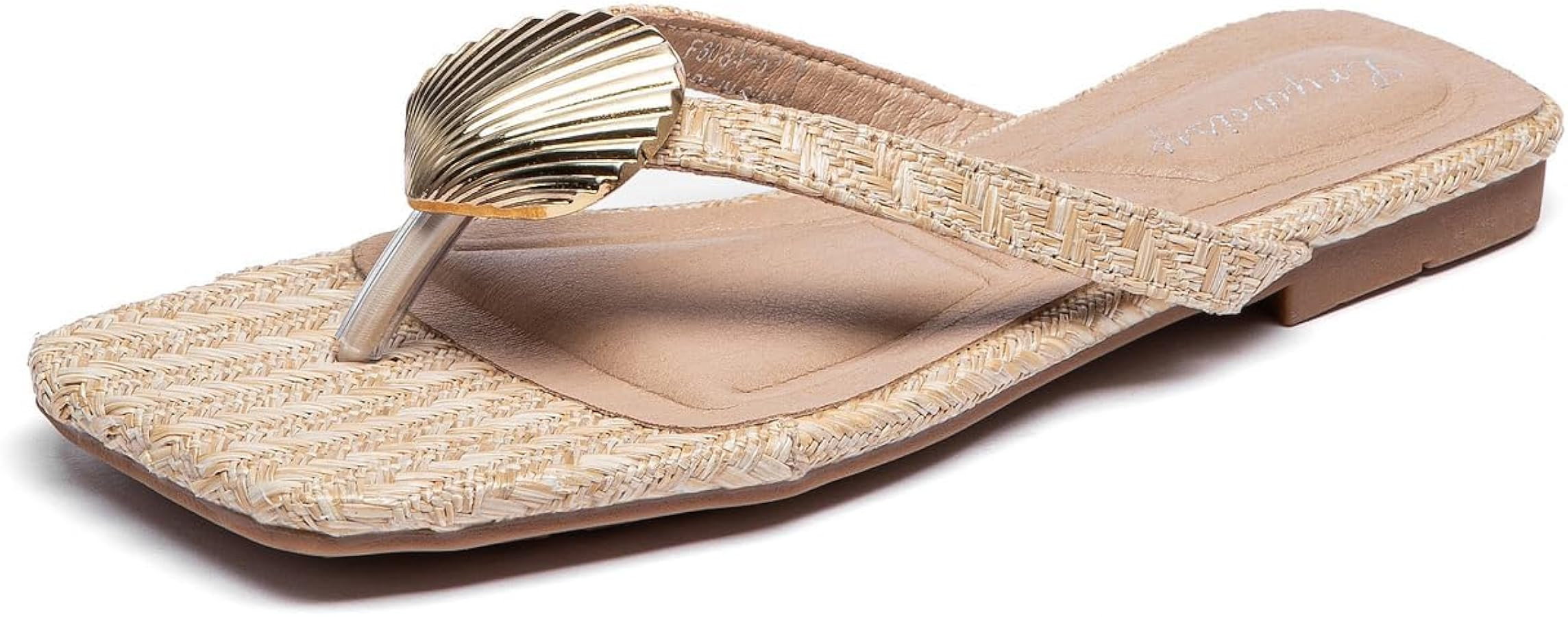 Lryweisy Women's Flat Sandals Comfortable Slip On Slides With Soft Leather Slippers | Amazon (US)