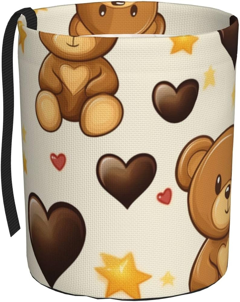 Car Trash Can Hanging, Cartoon Teddy Bears Hearts Start Print Waterproof Auto Garbage Bin Univers... | Amazon (US)