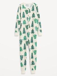 Matching Printed Thermal-Knit One-Piece Pajamas for Women | Old Navy (US)