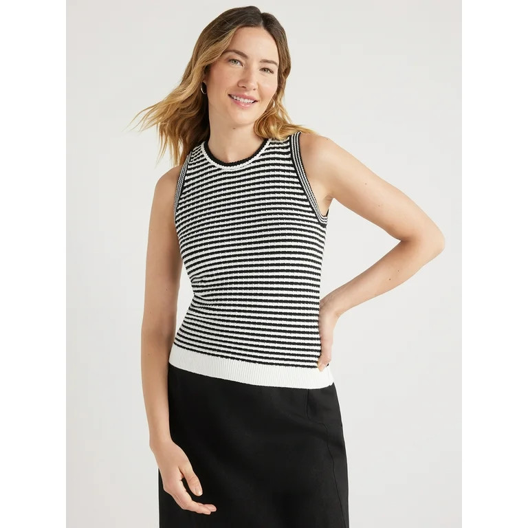 Free Assembly Women’s Crochet Sweater Tank Top, Midweight, Sizes XS-XXL | Walmart (US)