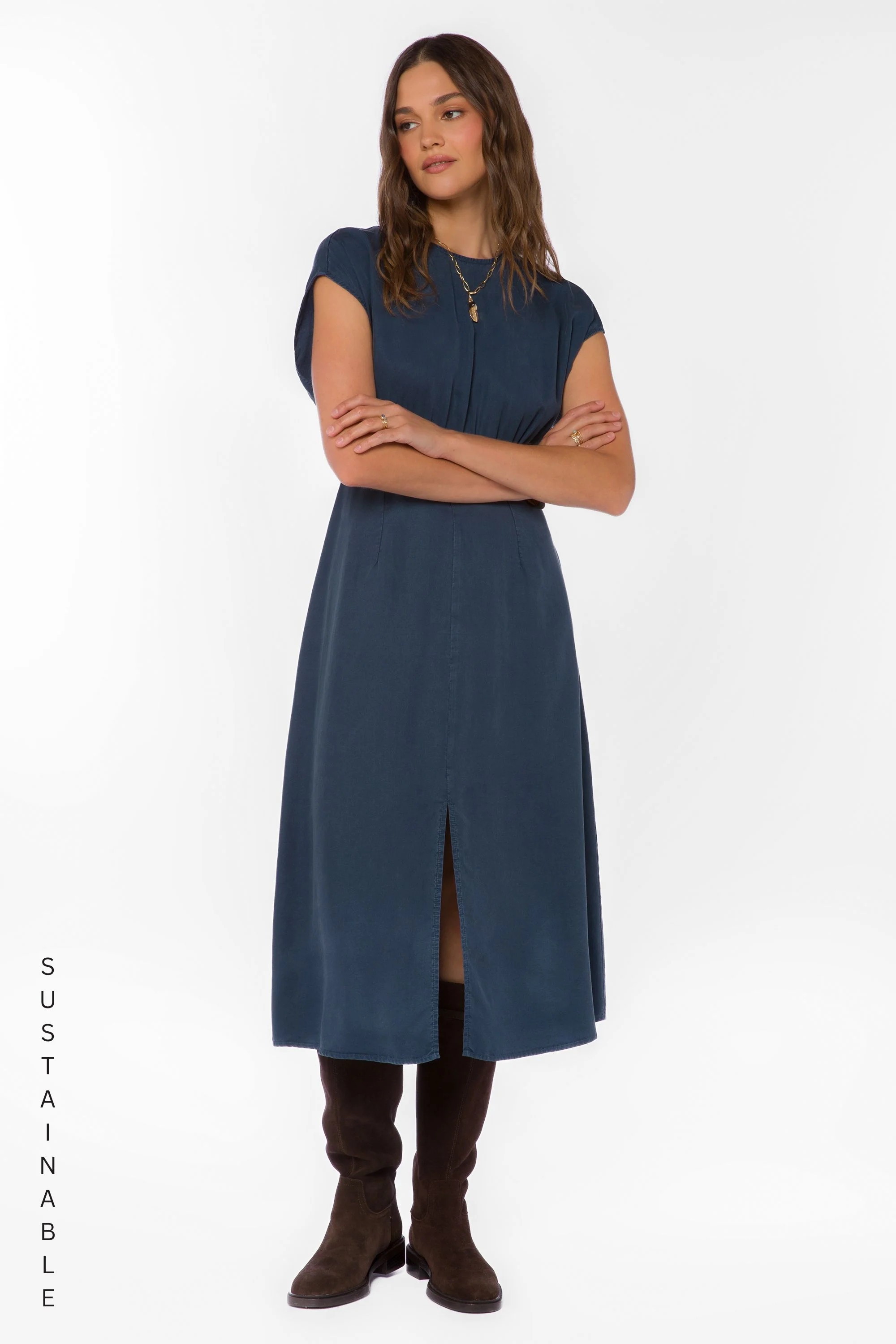 Geneve Navy Dress | Velvet Heart Clothing