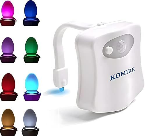 Motion Sensor LED Toilet Night Light, Komire Light Detection Motion Activated Toilet Light with 8... | Amazon (US)