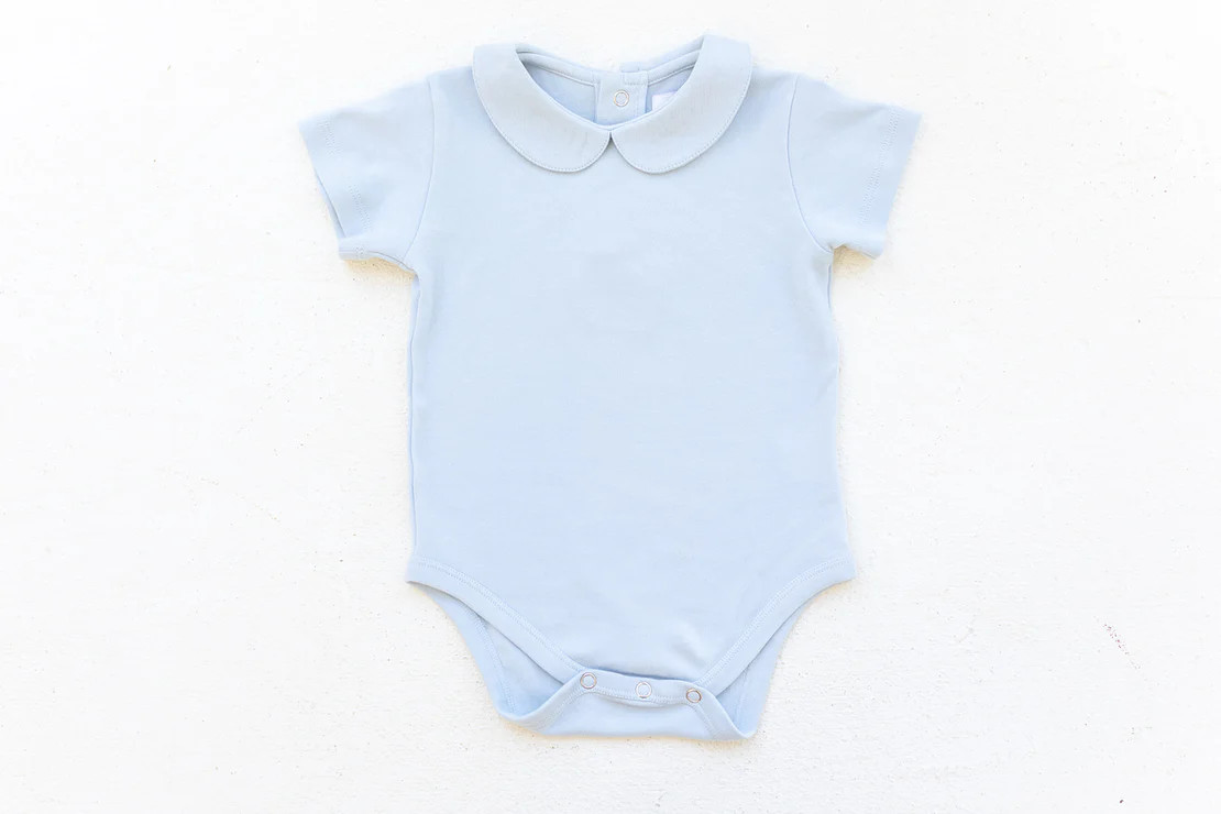 SHORT SLEEVE PETER ONESIE - LIGHT BLUE | Little Paper Kids (US)