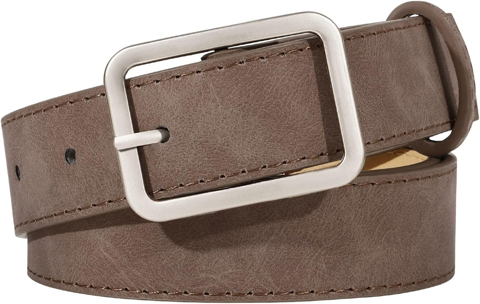 XZQTIVE Women Suede Belts for Women Fashion Leather Belts With Silver Buckle Ladies Waist Belt Fo... | Amazon (US)