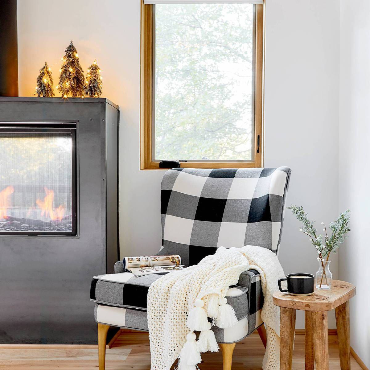 Woodland Tall Carved Wood Table Brown - Threshold™ | Target