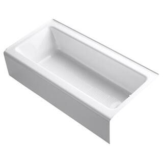 Bellwether 60 in. x 30 in. ADA Cast Iron Alcove Bathtub with Integral Farmhouse Apron and Right-H... | The Home Depot