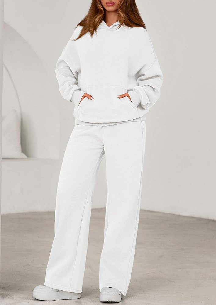 PRETTYGARDEN Women's 2 Piece Outfits Spring Sweatsuits Oversized Hoodies Wide Leg Sweatpants Tracksuits Lounge Matching Sets | Amazon (US)