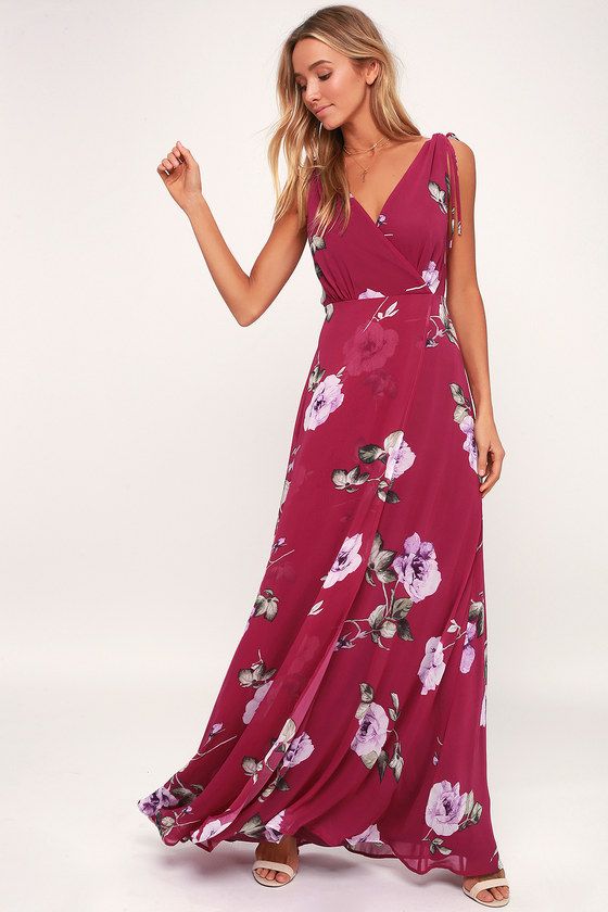Romantic Possibilities Magenta Floral Print Maxi Dress | Lulus (US)