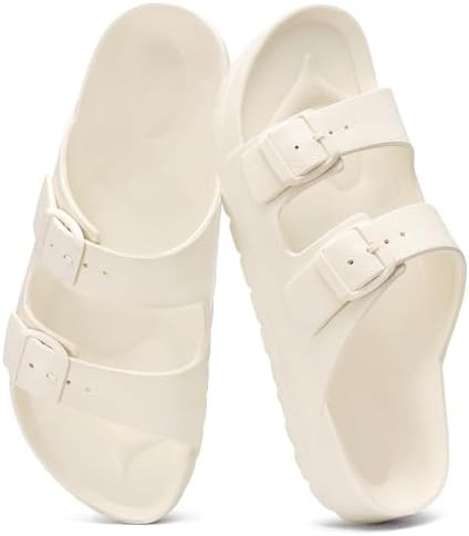 shevalues Women's Comfort Sandals with Medium Arch Support Double Buckle Adjustable EVA Slides fo... | Amazon (US)