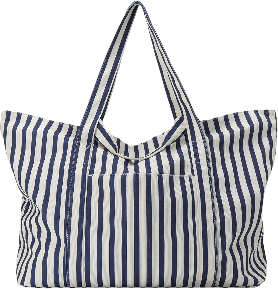 UERRUAM Extra Large Beach Bag for Women,Big Weekender Tote with Zipper and Pocket for Overnight T... | Amazon (US)