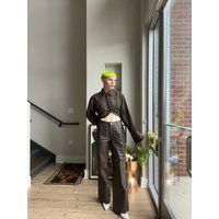 Vtg Brown Leather Pants | Etsy (US)