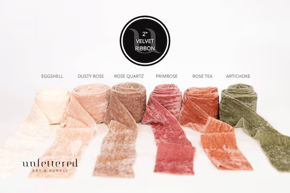 Velvet Ribbon / Raw Edge Velvet Ribbons / Wedding Bouquet - Etsy | Etsy (US)