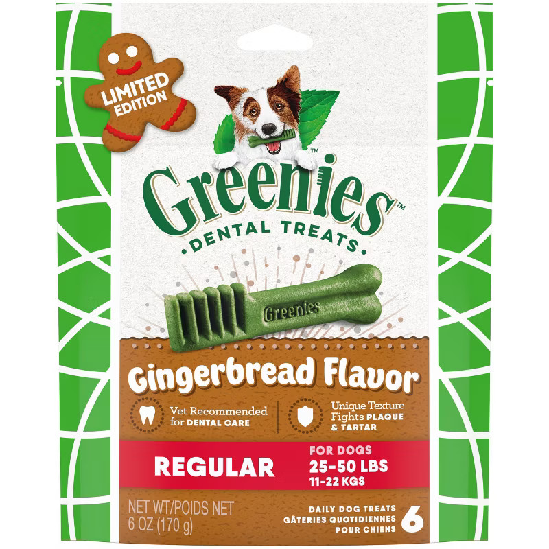 Greenies Gingerbread House Holiday Regular Dog Treats - 6oz | Target