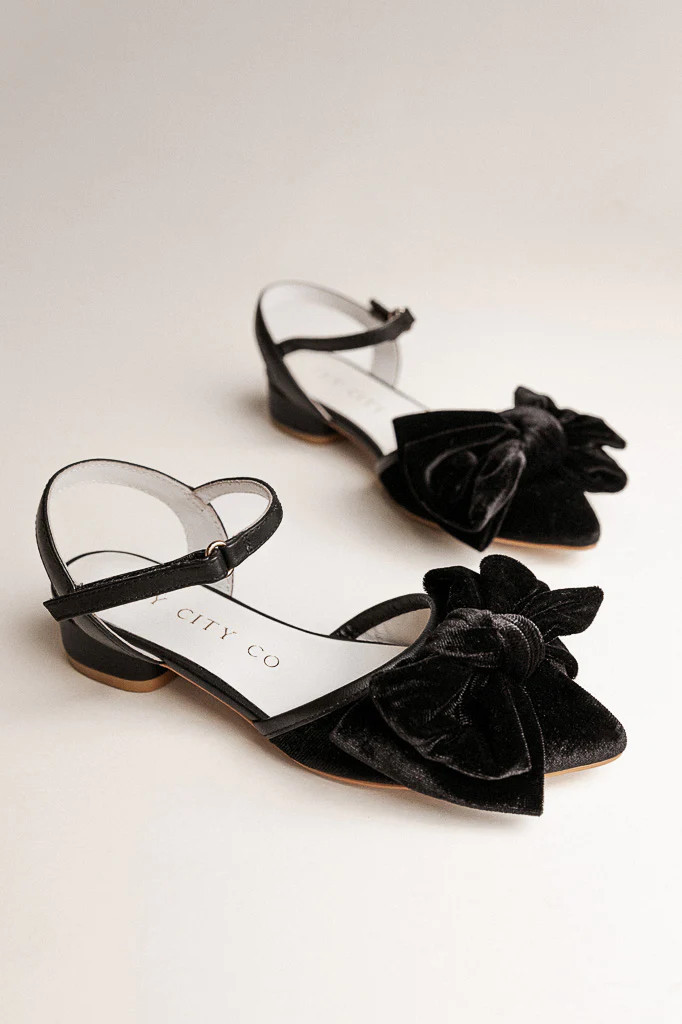 Mini Eloise Black Bow Heel | Ivy City Co