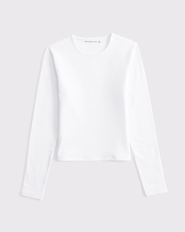 Double-Lined Long-Sleeve Baby Tee | Abercrombie & Fitch (US)