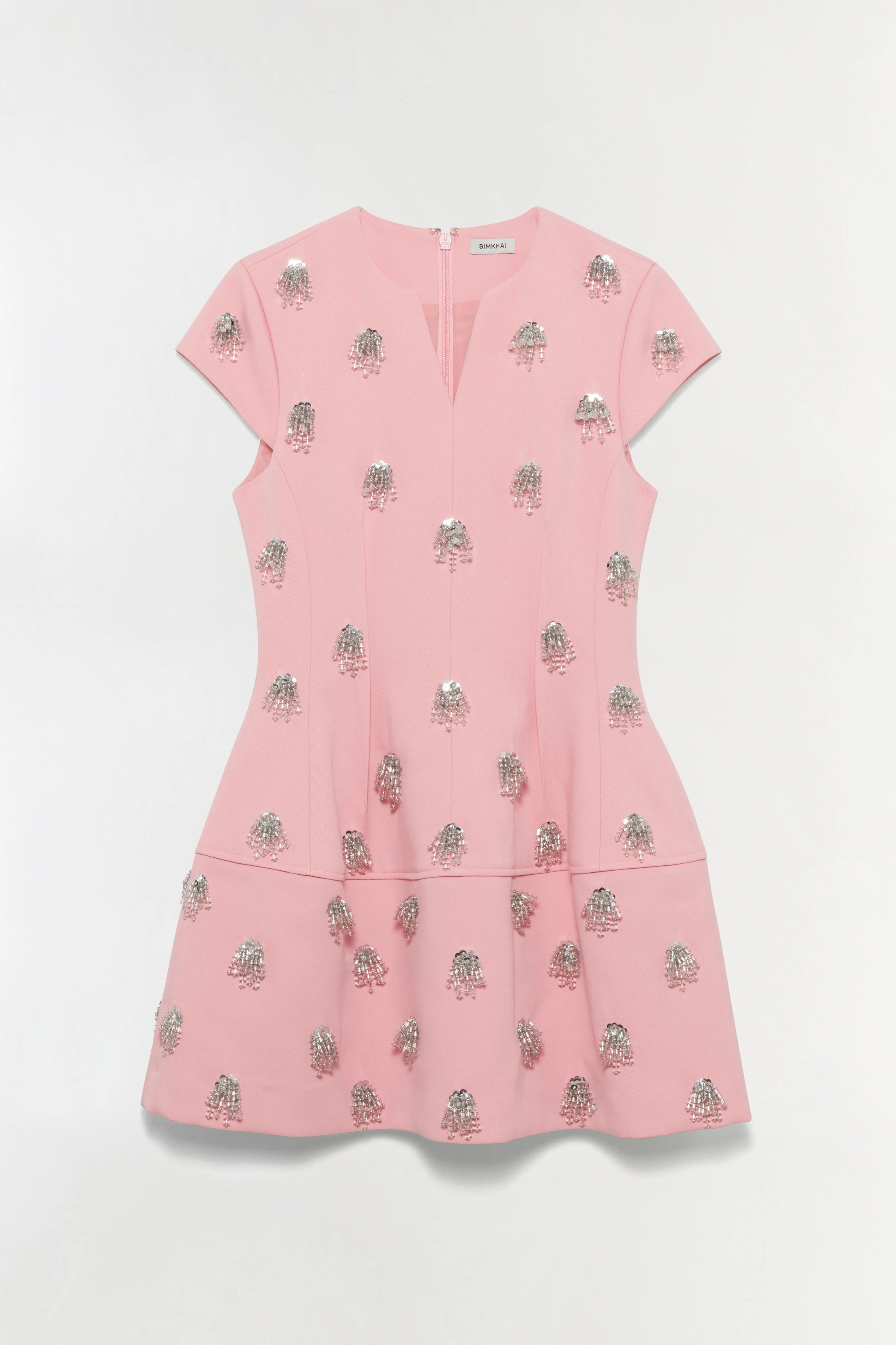 SIMKHAI Women's Bethanie Twill Embellished Mini Dress in Dusty Rose, Size 4 | Simkhai