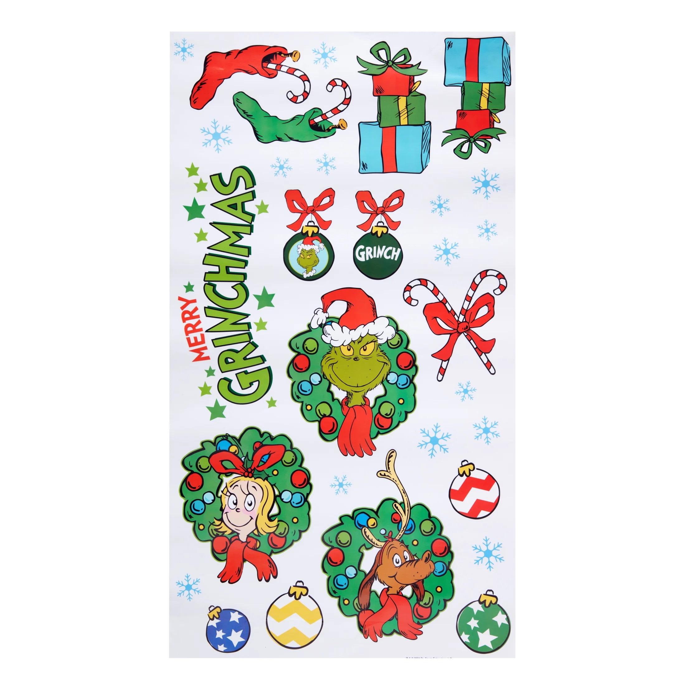 Licensed Grinch Super Window Christmas Cling, 15.5 x 27.5 inch, Holiday Time - Walmart.com | Walmart (US)