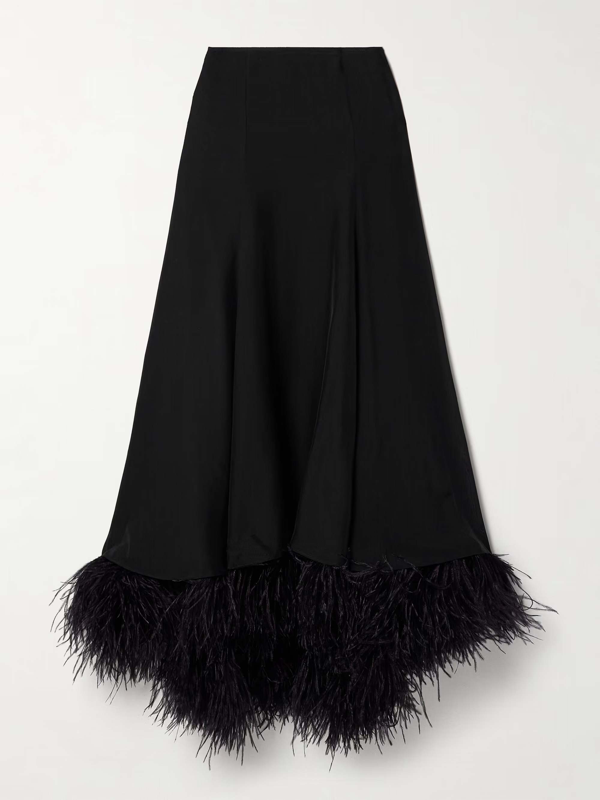 Renee feather-trimmed silk maxi skirt | NET-A-PORTER (UK & EU)