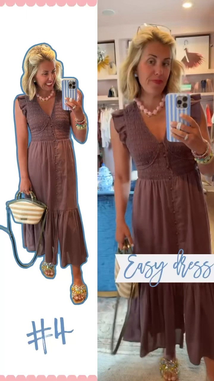 Racing out the door to a meeting and my dress is restocked!!! 
Dress - xs 
Sandals - 7 (size 1 down) 

*Use my code Catherine20 at A+B
 *Use code Mixandmatchmadness at Loopy

#LTKootd #LTKdayinmylife #LTKSeasonal
