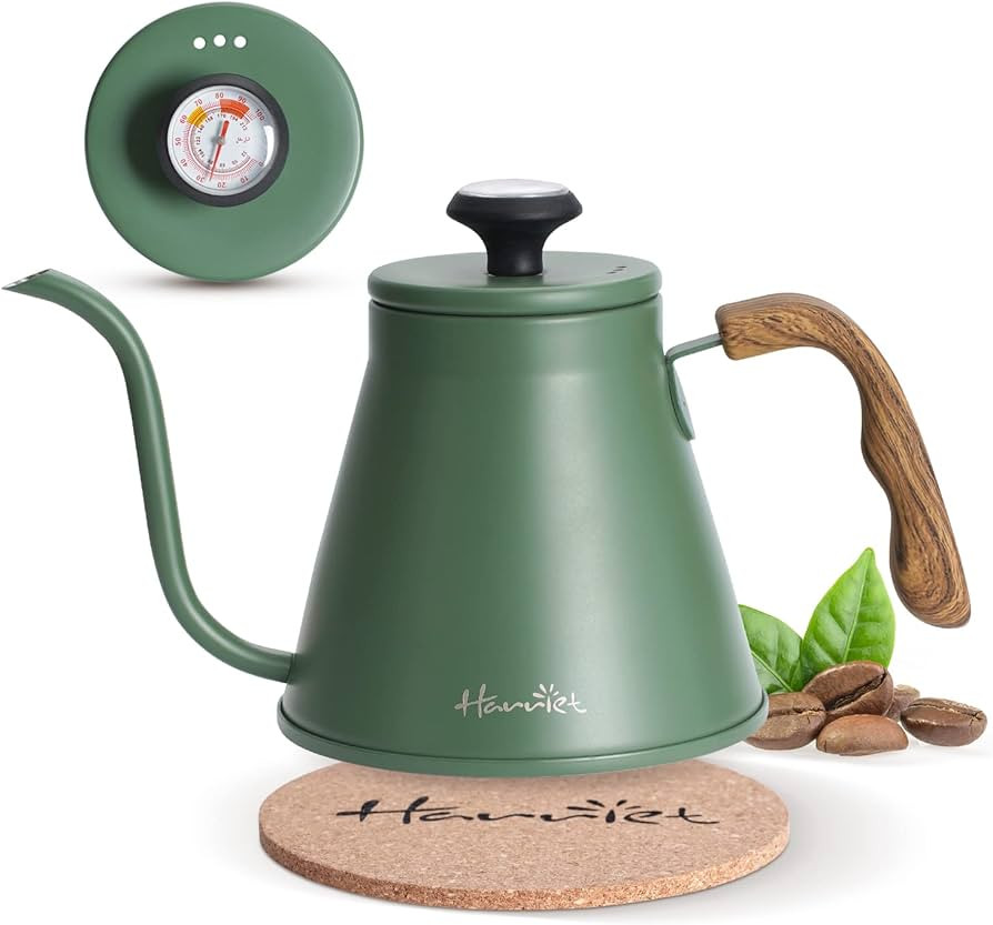 harriet Gooseneck Kettle, 37oz Pour Over Kettle Stove Top, Coffee kettle with Thermometer, Stainl... | Amazon (US)