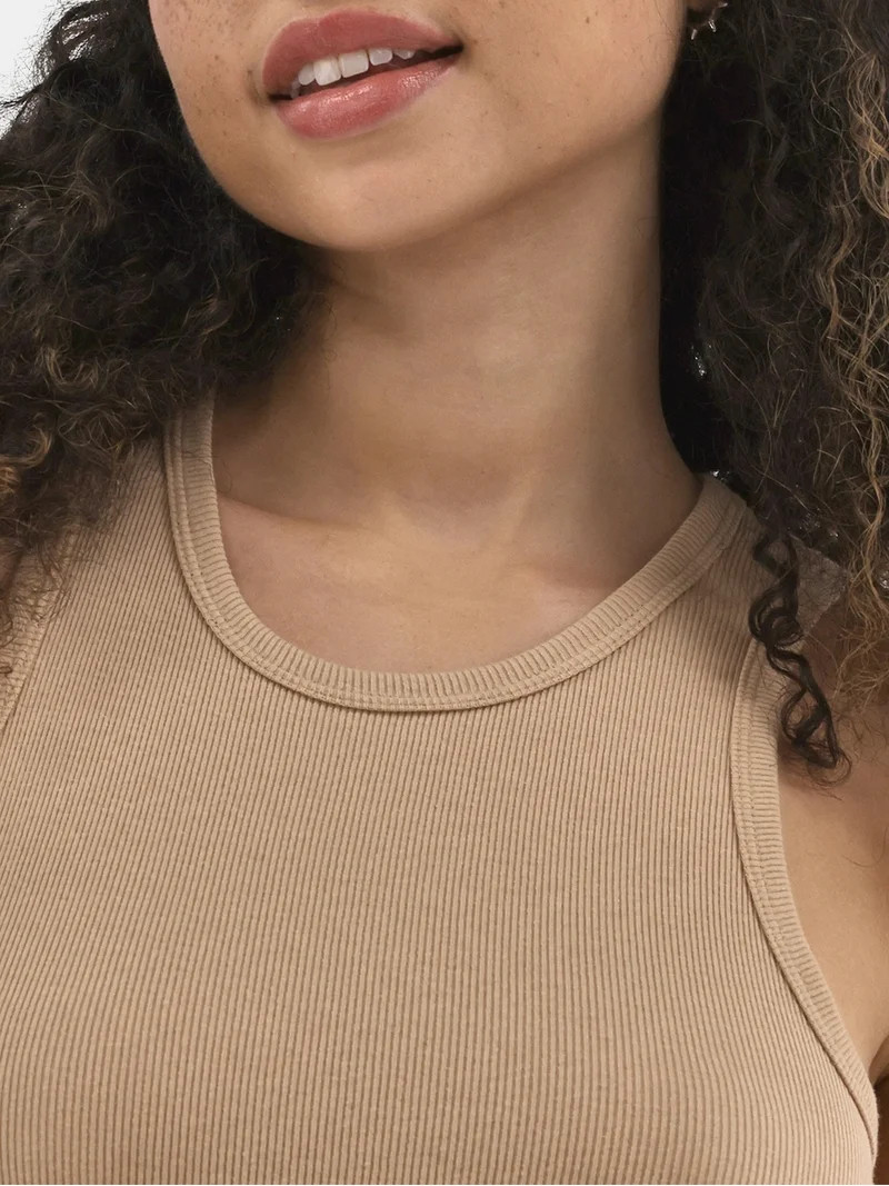 No Boundaries Ribbed High Neck Tank Top, Women's | Walmart (US)