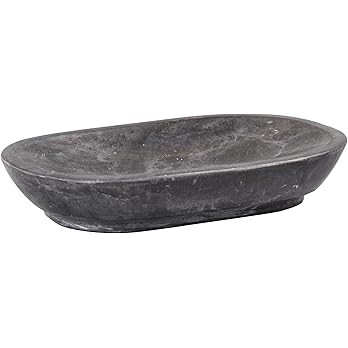 Luxury Hand-Carved Natural Charcoal Marble Soap Dish Heavy-Duty, Plastic-Free, Artisan Crafted fo... | Amazon (US)