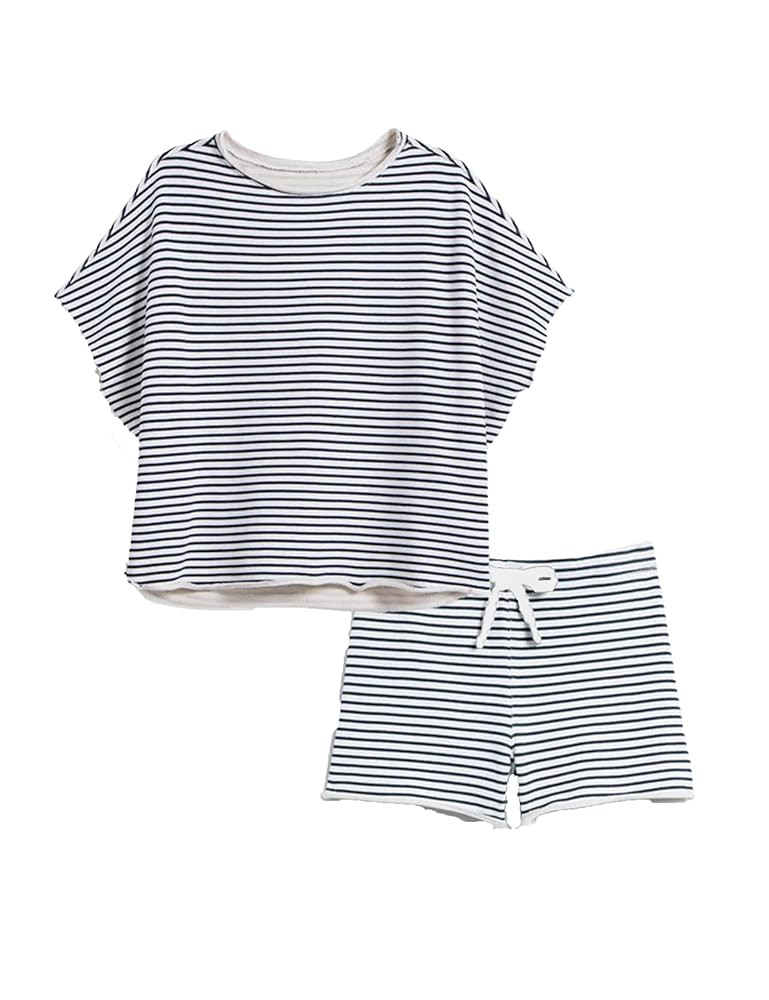 Bozanly Womens Loungewear Set Short Sleeve Top and Shorts Oversized 2 Piece Outfits Solid Color/S... | Amazon (US)