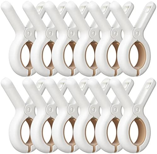 12 Pack Plastic Clothes Pins with Strong Anti-Rust Springs,Heavy Duty Beach Towel Clips,Laundry C... | Amazon (US)