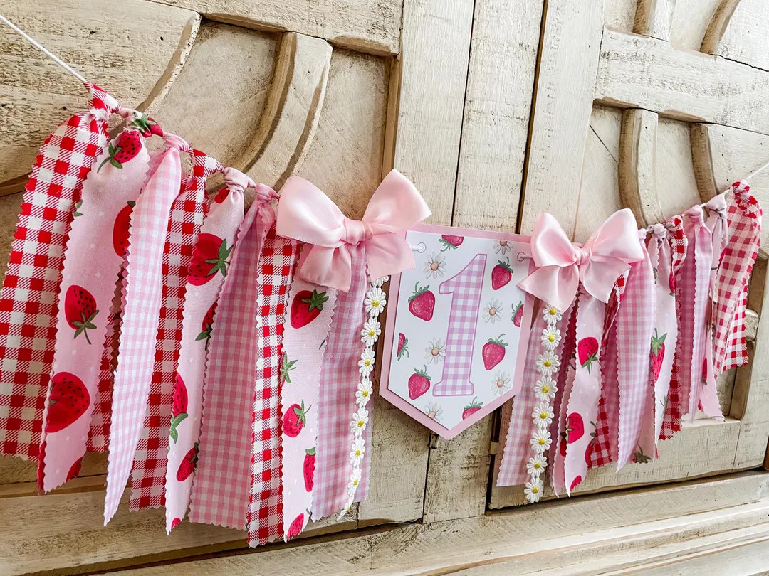 *Please check turn around times. All items are made to order*Our strawberry high chair banner is ... | Etsy (US)