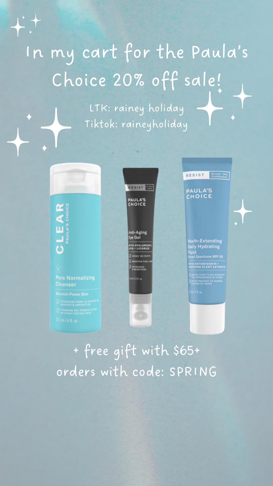 what I restocked & why during the Paula’s choice 20% off sale! 

clear face wash - I have dry / sensitive / acne prone skin (the trifecta🥲) & also have big pores around my nose. This face wash is gentle & doesn’t strip my skin like most that target pores but also does reduce the size & makes my skin feel sooo clean.

Eye gel - I really love this product this will be my second time repurchasing this, I love the way it feels but would NOT use under make up as it pills. The one I use under make up I have tagged in a previous post & is the Tula rose one, I’ll tag again here! 

Sunscreen / Moisturizer in 1 - this is my HOLY GRAIL product, this may be my 10th time repurchasing. I wear it every single day, goes so well under make up & I just LOVE it. 

Let me know if you have any questions - I posted a full ADHD skincare routine on my tiktok if you want to check that out :) 

#LTKSaleAlert #LTKBeauty #LTKFindsUnder50