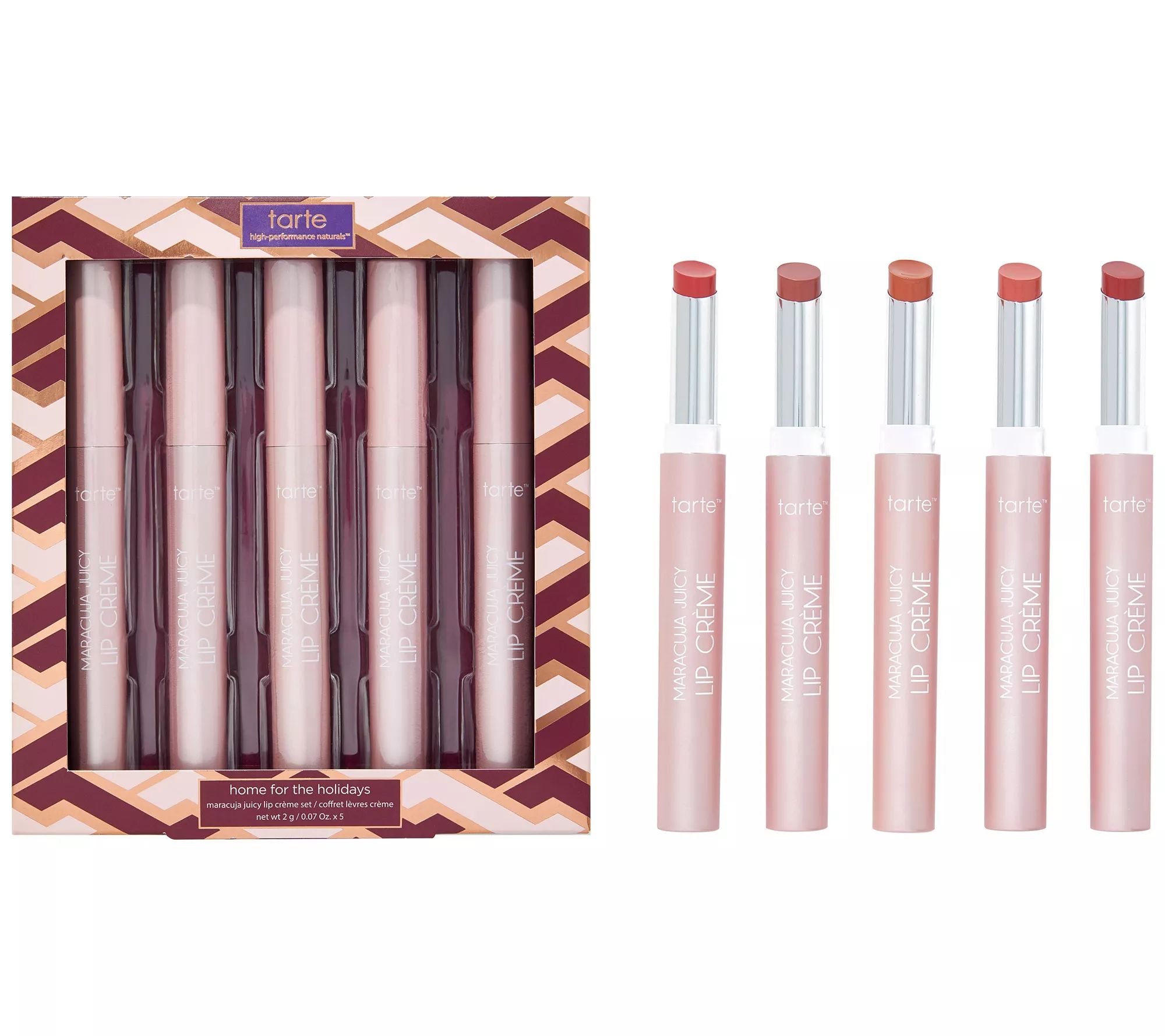 tarte Home for the Holidays Maracuja Juicy Lip Creme 5-pc - QVC.com | QVC