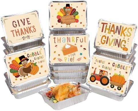 36-Pack Premium Thanksgiving Leftover Containers with Lids - Durable & Leak-Proof, 6.1"W X 8.2"L ... | Amazon (US)