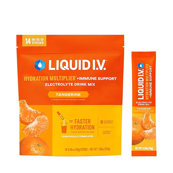 Liquid I.V.® Hydration Multiplier +Immune Support - Tangerine | Electrolyte Powder Drink Mix | 1... | Amazon (US)