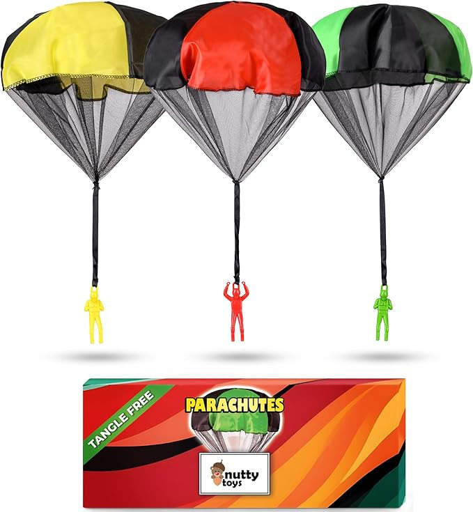 nutty toys Parachute Toys for Kids - Tangle Free Outdoor Flying Parachute Men, Top Indoor & Outsi... | Amazon (US)
