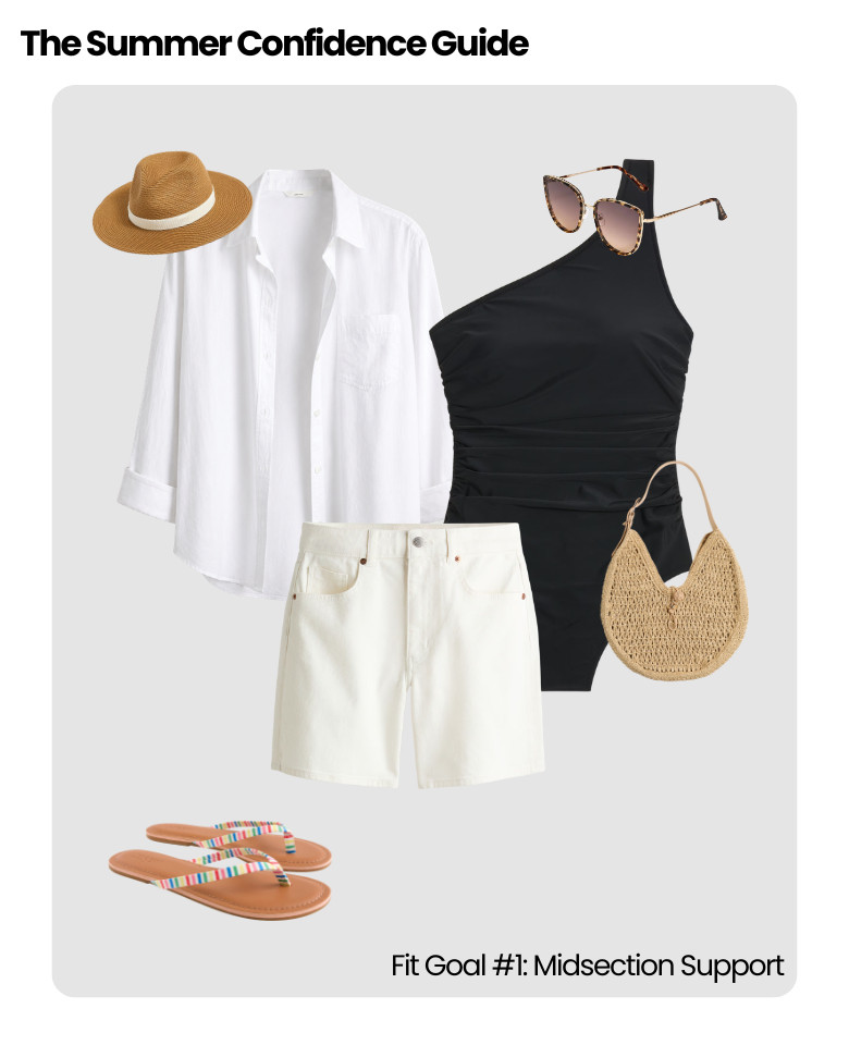 The Summer Confidence Guide is all about finding swimwear, cover-ups, and easy outfit formulas that help you feel comfortable, supported, and confident in the body you have right now. Because confidence isn't about having the perfect body, it's about showing up for your life as you are today. 

 #LTKootd #LTKOver40 #LTKSwim