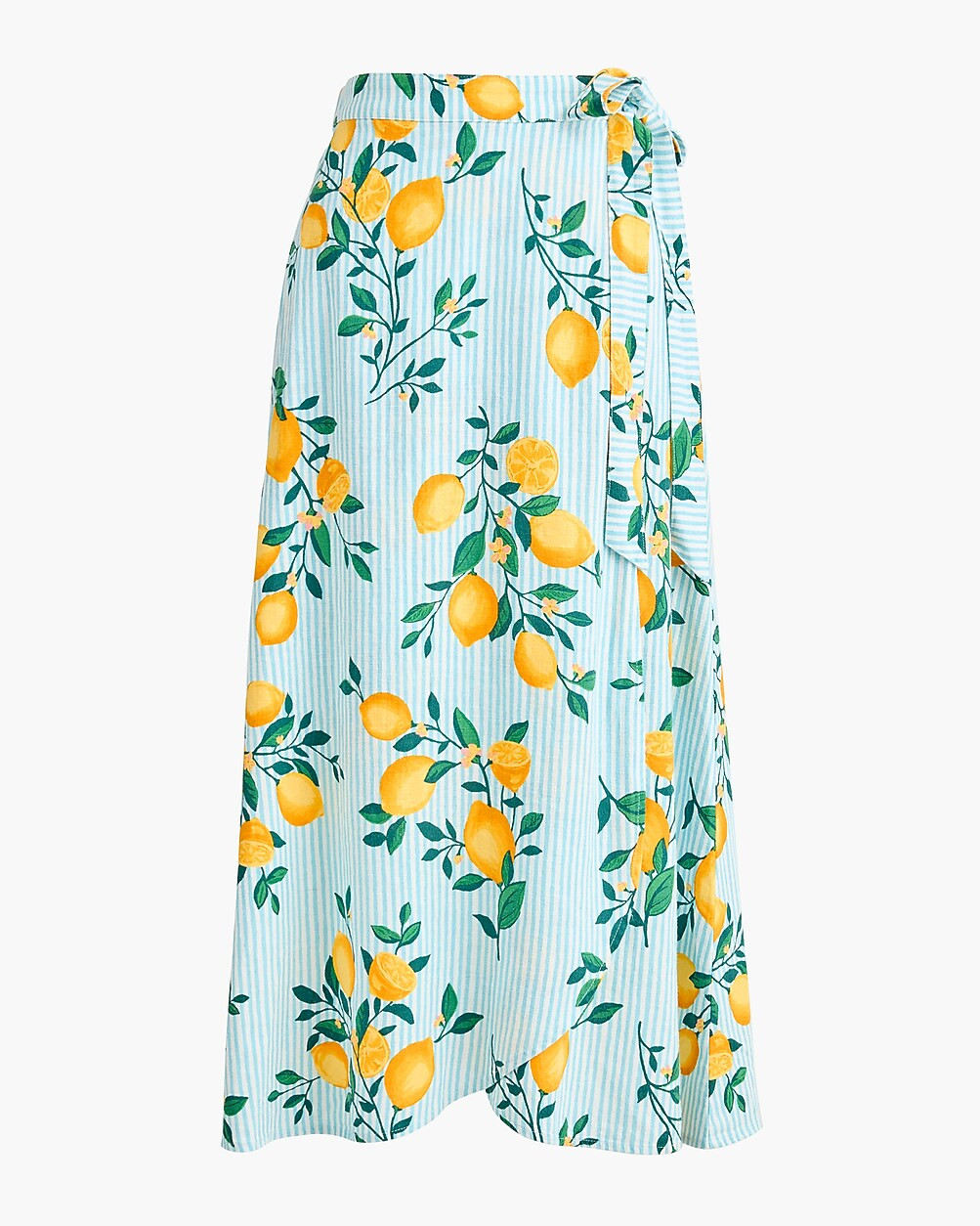 Linen-blend faux-wrap skirt | J.Crew Factory