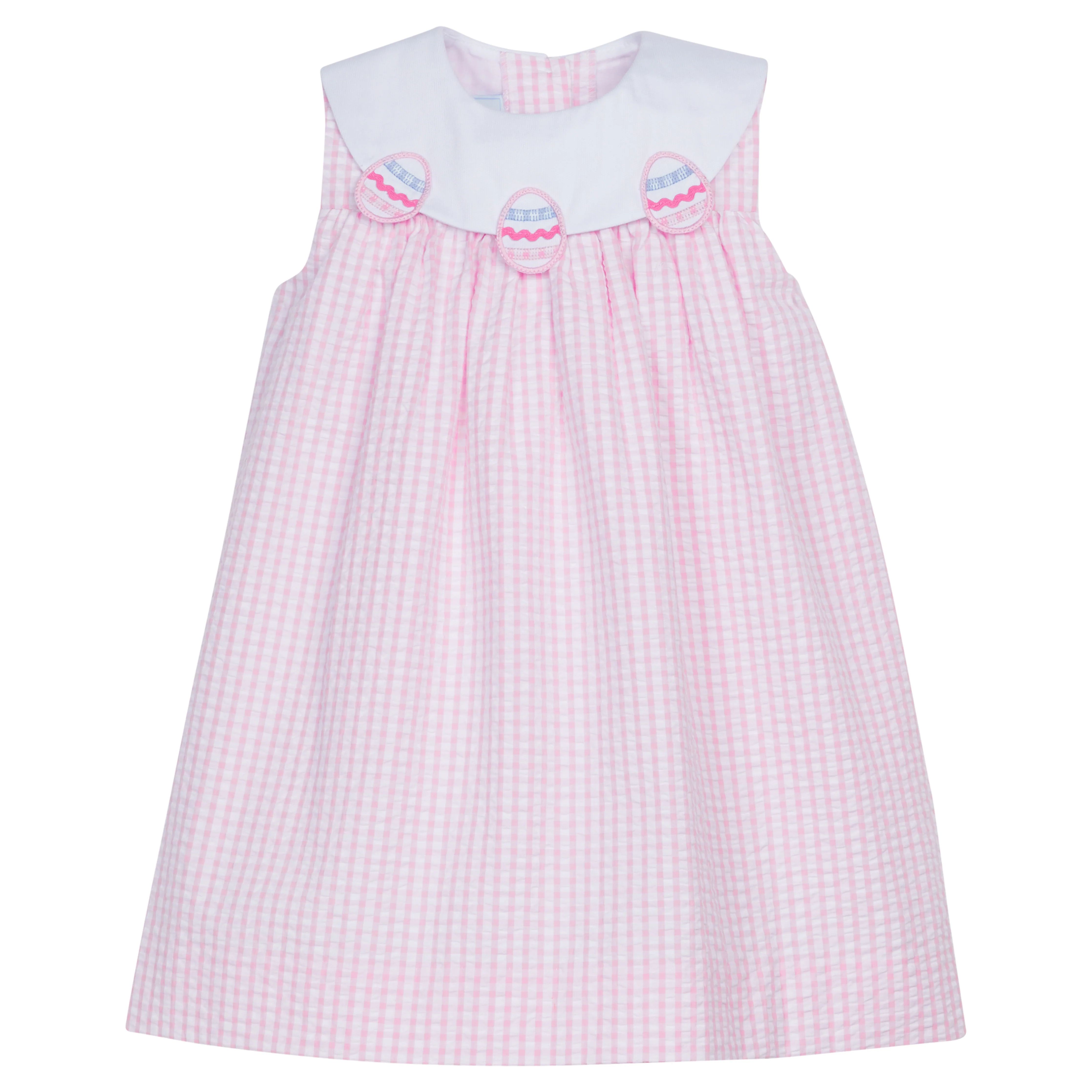 Easter Egg Bib Dress - Little Girl Seersucker Outfit | Little English